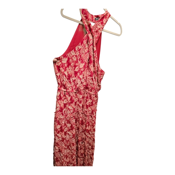 INC International Concepts Red and Cream Floral Jumpsuit - Picture 1 of 3